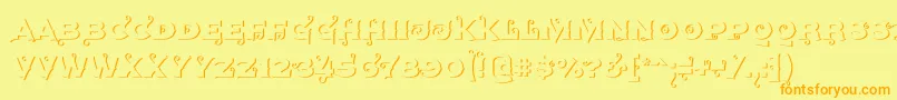 Agreloyout1-fontti – oranssit fontit keltaisella taustalla