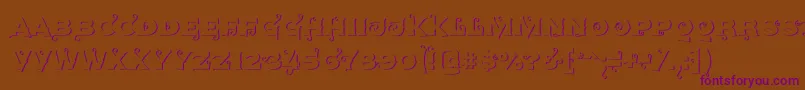Agreloyout1-Schriftart – Violette Schriften auf braunem Hintergrund