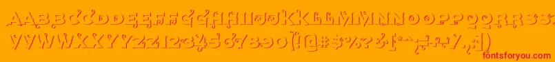 Agreloyout1-Schriftart – Rote Schriften auf orangefarbenem Hintergrund