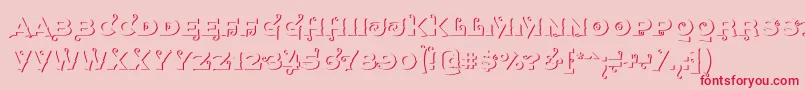 Agreloyout1-fontti – punaiset fontit vaaleanpunaisella taustalla