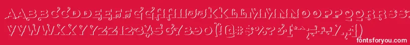 Agreloyout1-fontti – valkoiset fontit punaisella taustalla