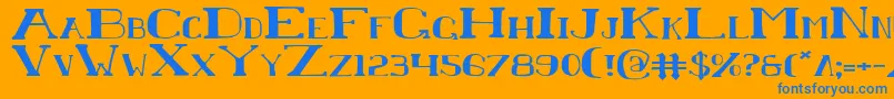 ChardinDoihleExpanded Font – Blue Fonts on Orange Background