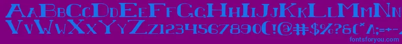 ChardinDoihleExpanded-Schriftart – Blaue Schriften auf violettem Hintergrund