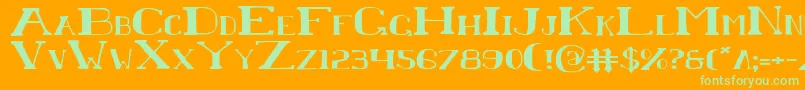 ChardinDoihleExpanded Font – Green Fonts on Orange Background