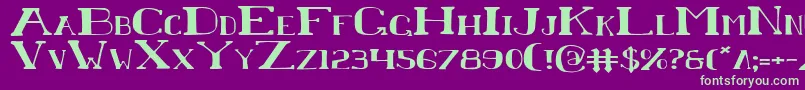 ChardinDoihleExpanded Font – Green Fonts on Purple Background