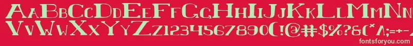 フォントChardinDoihleExpanded – 赤い背景に緑の文字