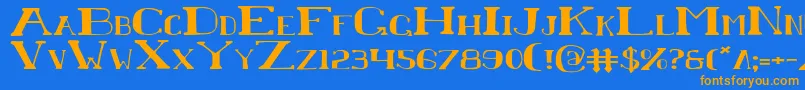 Saiba mais sobre a fonte ChardinDoihleExpanded Fonte ChardinDoihleExpanded – fontes laranjas em um fundo azul
