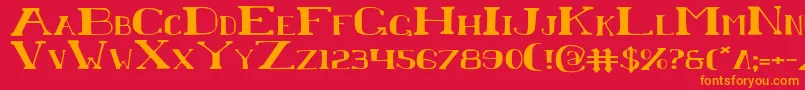 ChardinDoihleExpanded Font – Orange Fonts on Red Background