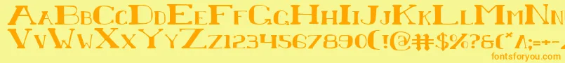 ChardinDoihleExpanded Font – Orange Fonts on Yellow Background