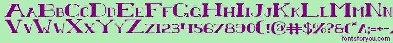 ChardinDoihleExpanded Font – Purple Fonts on Green Background