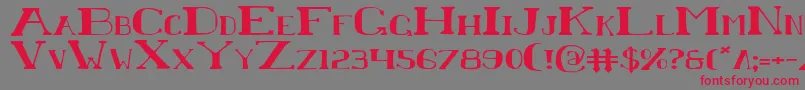 フォントChardinDoihleExpanded – 赤い文字の灰色の背景
