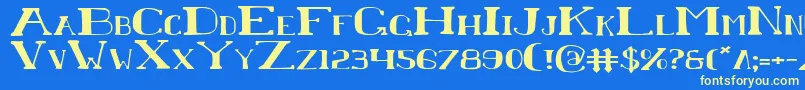 ChardinDoihleExpanded Font – Yellow Fonts on Blue Background