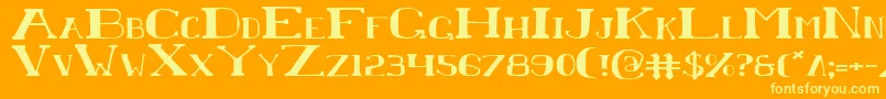 ChardinDoihleExpanded Font – Yellow Fonts on Orange Background