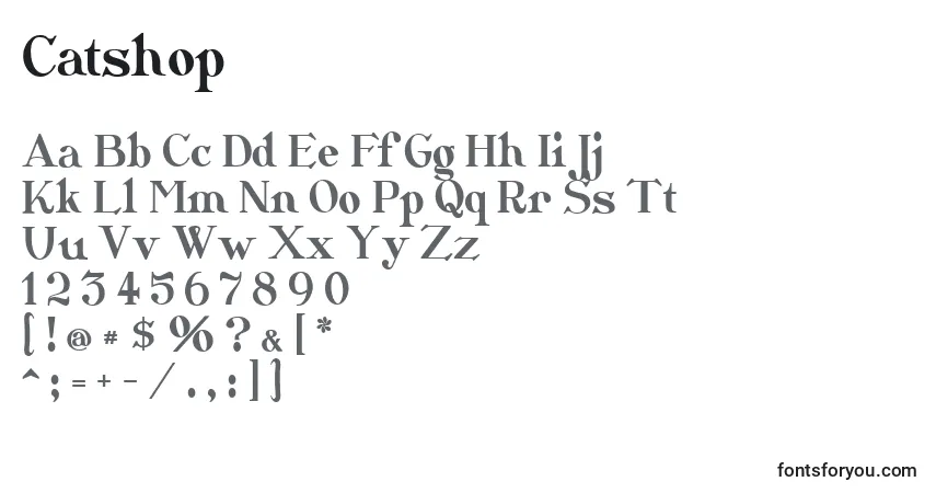 Шрифт Catshop – алфавит, цифры, специальные символы