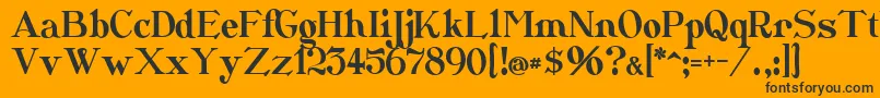 Catshop-Schriftart – Schwarze Schriften auf orangefarbenem Hintergrund