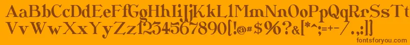Catshop-Schriftart – Braune Schriften auf orangefarbenem Hintergrund