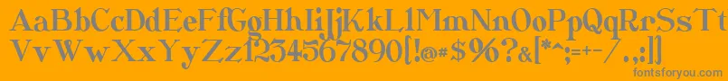 Catshop-fontti – harmaat kirjasimet oranssilla taustalla