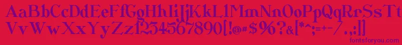 Catshop-fontti – violetit fontit punaisella taustalla