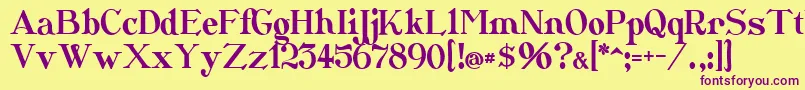 Catshop-fontti – violetit fontit keltaisella taustalla