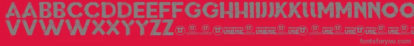 ThisIsWhoWeAre-Schriftart – Graue Schriften auf rotem Hintergrund