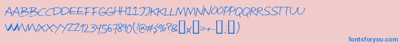 Attract Font – Blue Fonts on Pink Background