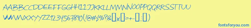 Attract Font – Blue Fonts on Yellow Background