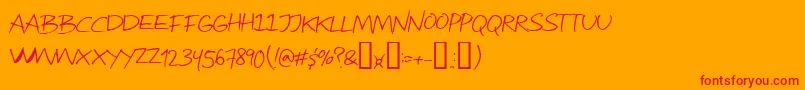 フォントAttract – オレンジの背景に赤い文字