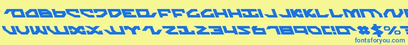 NightrunnerLeftalic Font – Blue Fonts on Yellow Background