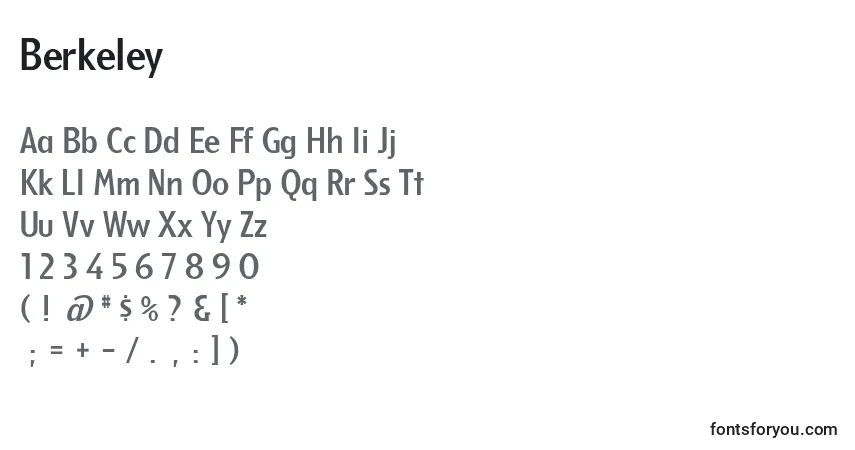 A fonte Berkeley – alfabeto, números, caracteres especiais
