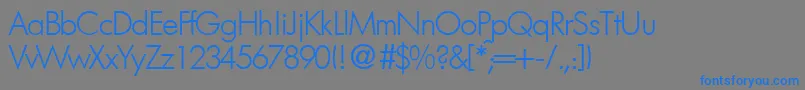 FutorallightdbNormal-Schriftart – Blaue Schriften auf grauem Hintergrund