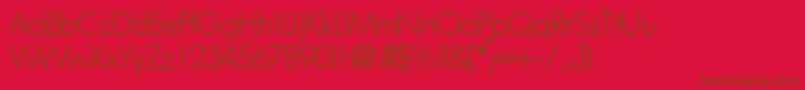 フォントFutorallightdbNormal – 赤い背景に茶色の文字