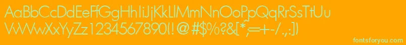 FutorallightdbNormal-Schriftart – Grüne Schriften auf orangefarbenem Hintergrund