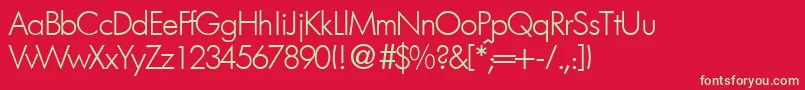 FutorallightdbNormal Font – Green Fonts on Red Background