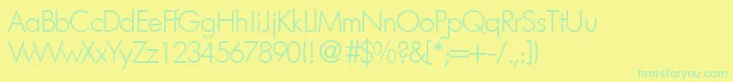 FutorallightdbNormal Font – Green Fonts on Yellow Background