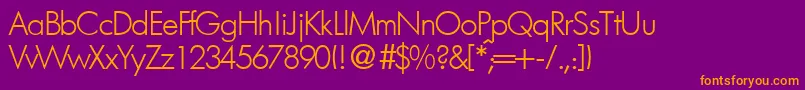 FutorallightdbNormal Font – Orange Fonts on Purple Background