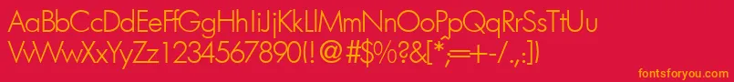 FutorallightdbNormal Font – Orange Fonts on Red Background
