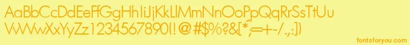 FutorallightdbNormal Font – Orange Fonts on Yellow Background