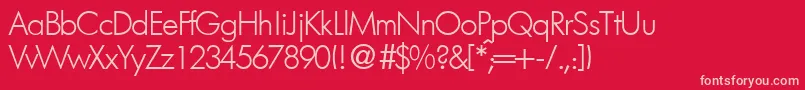 FutorallightdbNormal Font – Pink Fonts on Red Background