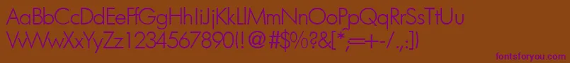 FutorallightdbNormal Font – Purple Fonts on Brown Background