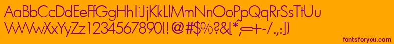 FutorallightdbNormal Font – Purple Fonts on Orange Background