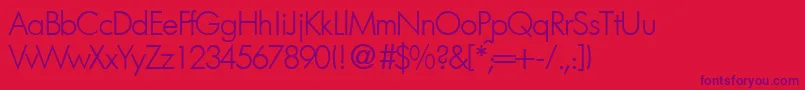 FutorallightdbNormal Font – Purple Fonts on Red Background