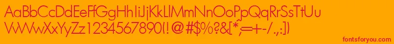 FutorallightdbNormal Font – Red Fonts on Orange Background