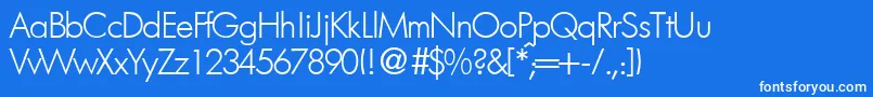 Police FutorallightdbNormal – polices blanches sur fond bleu