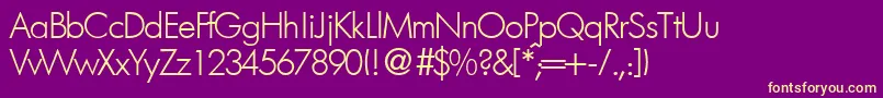 FutorallightdbNormal Font – Yellow Fonts on Purple Background