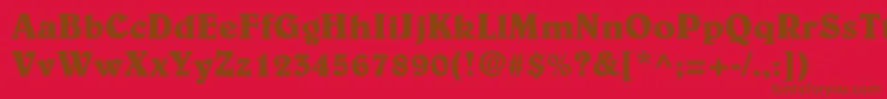 Fonte BelwestdBold – fontes marrons em um fundo vermelho