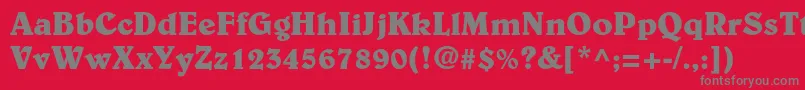 BelwestdBold-Schriftart – Graue Schriften auf rotem Hintergrund