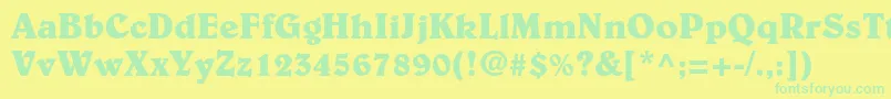 Police BelwestdBold – polices vertes sur fond jaune