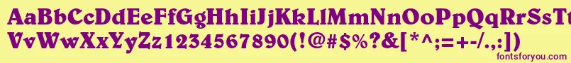 BelwestdBold Font – Purple Fonts on Yellow Background