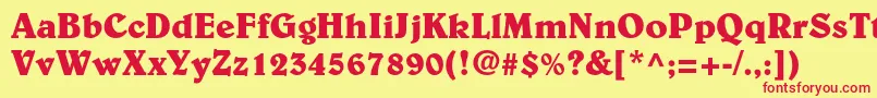 BelwestdBold Font – Red Fonts on Yellow Background