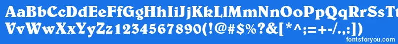 Więcej informacji o czcionce BelwestdBold Czcionka BelwestdBold – białe czcionki na niebieskim tle